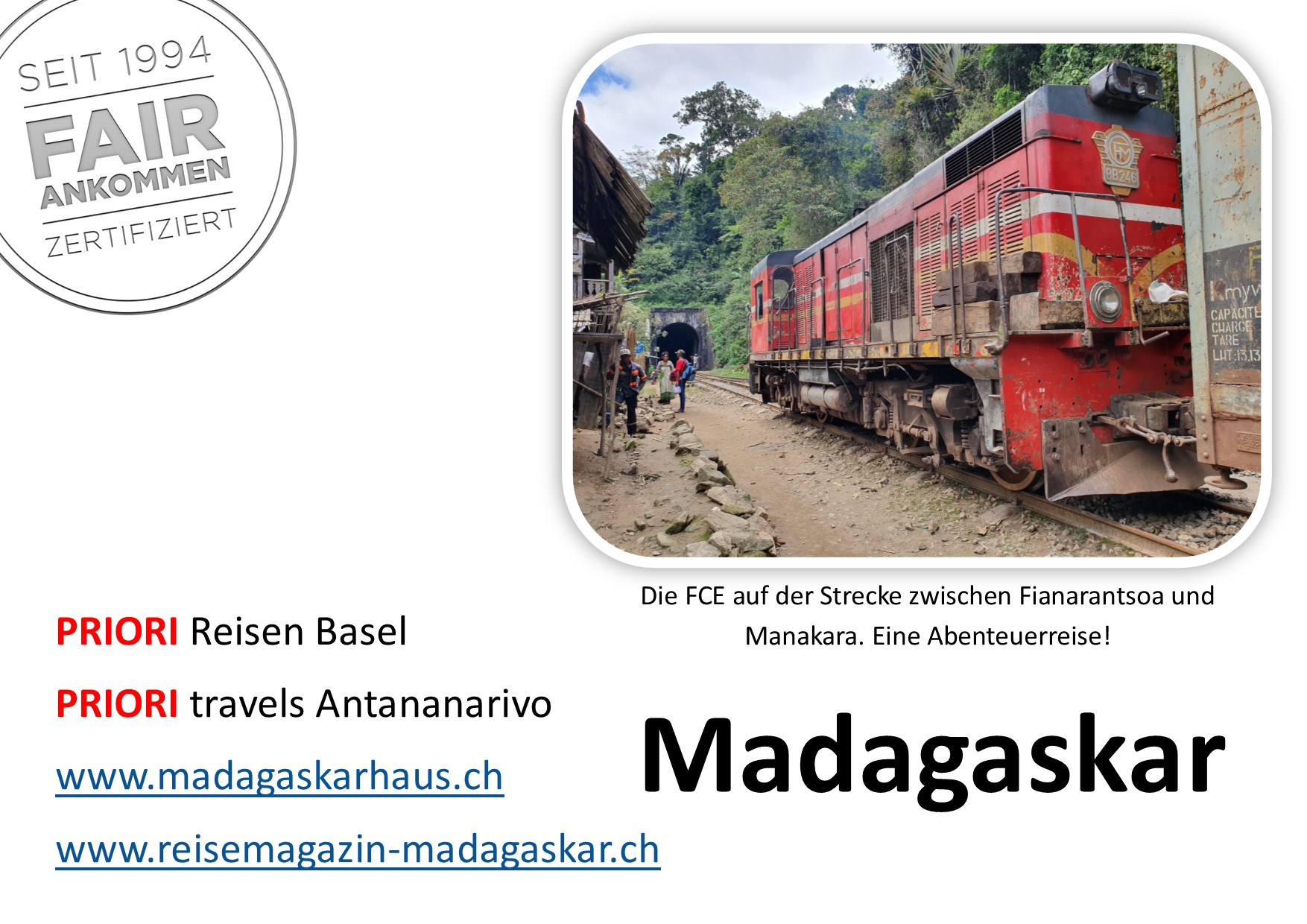 FCE Fianarantsoa-Manakara Madagaskar. Die Erlebniseisenbahn auf der Tropeninsel Madagaskar